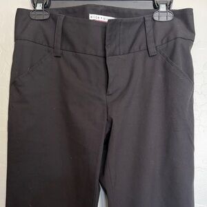 Alice + Olivia Black Slim Straight Dress Pants